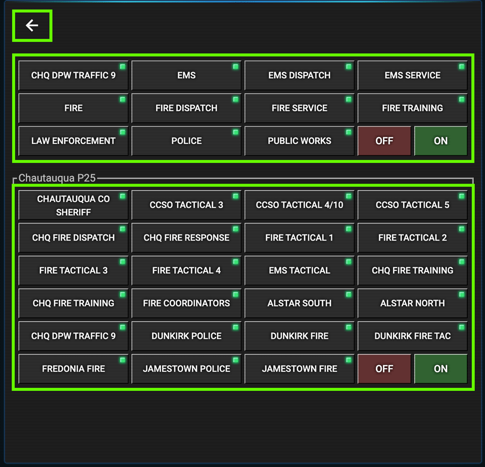Rdio Scanner - Chautauqua Public Safety interface